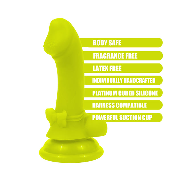 5.7 Inch Mini Bowknot Dildo Lime Green