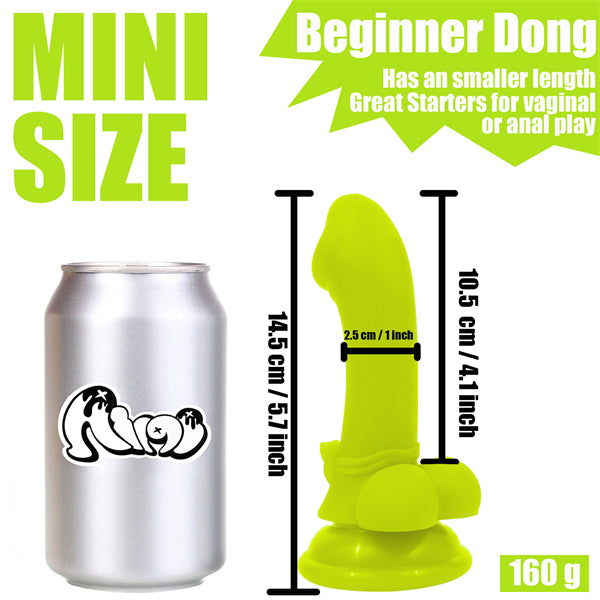 5.7 Inch Mini Bowknot Dildo Lime Green