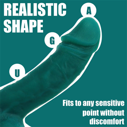 8 Inch Soft Dildo Dark Green