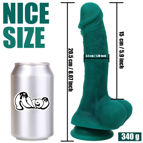 8 Inch Soft Dildo Dark Green