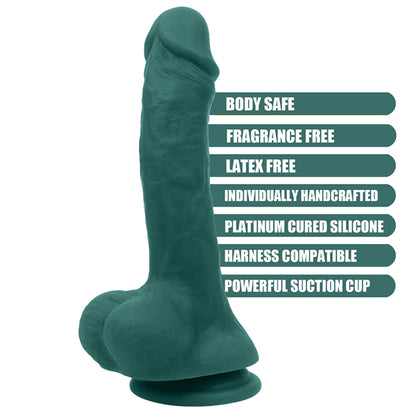 8 Inch Soft Dildo Dark Green