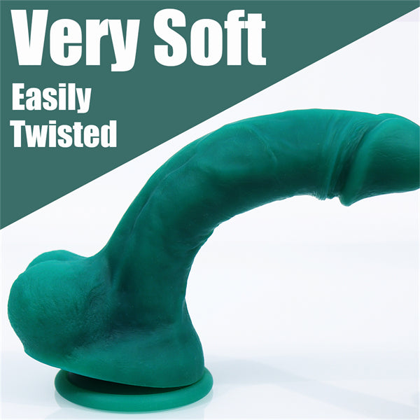 8 Inch Soft Dildo Dark Green