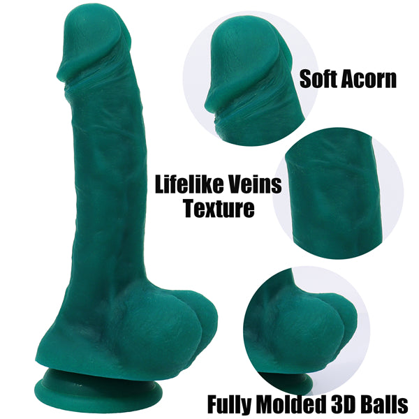 8 Inch Soft Dildo Dark Green