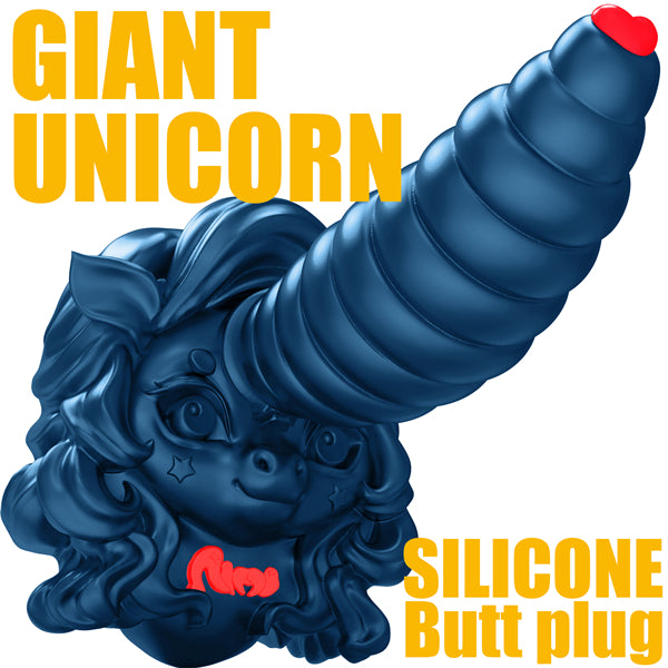 Giant Unicorn Butt Plug Blue