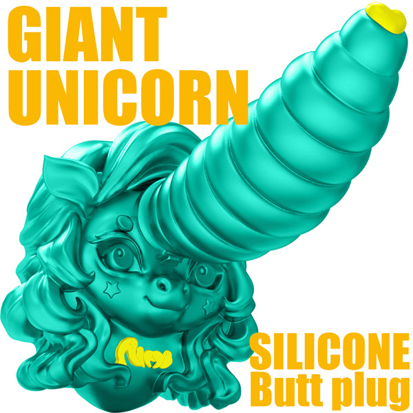 Giant Unicorn Butt Plug Green